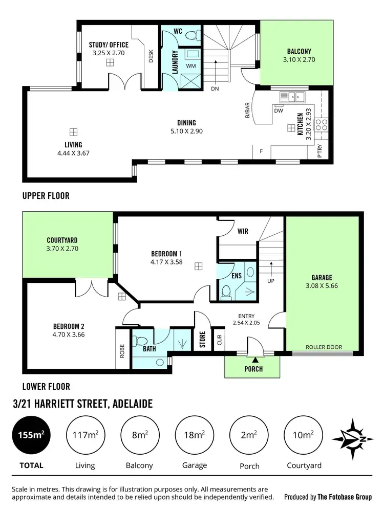 Floorplan of Homely townhouse listing, 3/21 Harriett Street, Adelaide SA 5000