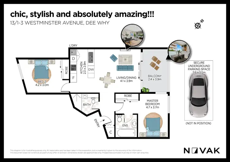 Floorplan of Homely apartment listing, 13/1-3 Westminster Avenue, Dee Why NSW 2099