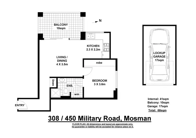Floorplan of Homely apartment listing, 308/450 Military Road, Mosman NSW 2088