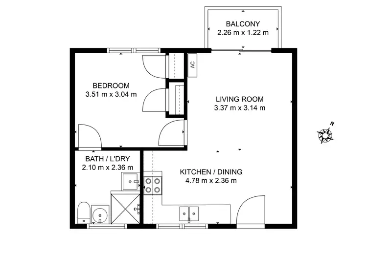 Floorplan of Homely apartment listing, 6/79 Droop Street, Footscray VIC 3011
