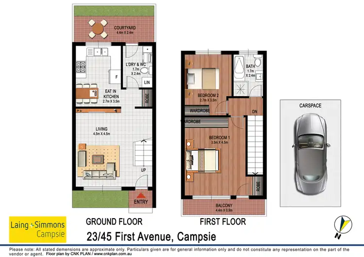 Floorplan of Homely townhouse listing, 23/45 First Avenue, Campsie NSW 2194