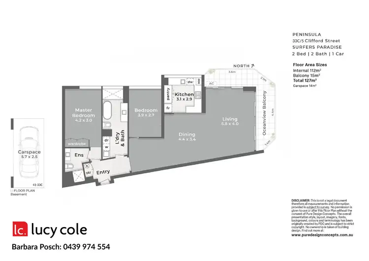 Floorplan of Homely apartment listing, 33c/5 Clifford Street, Surfers Paradise QLD 4217
