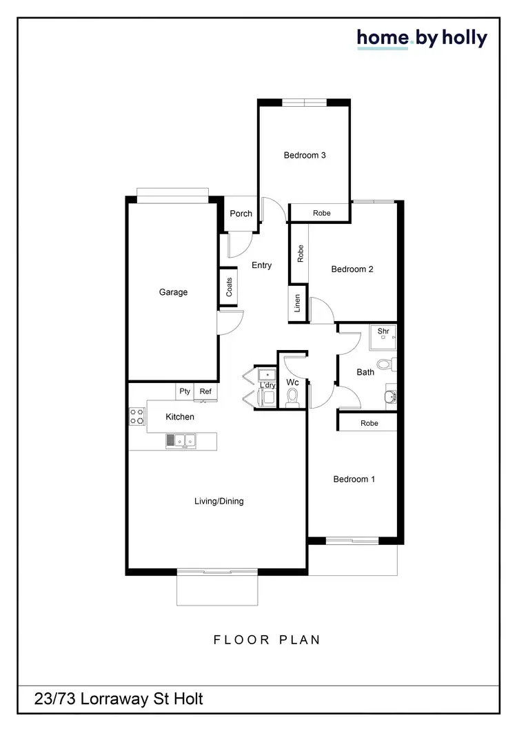 Floorplan of Homely townhouse listing, 23/73 Lorraway Street, Holt ACT 2615