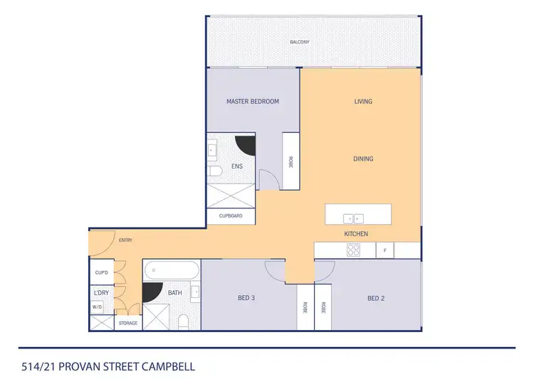 Floorplan of Homely apartment listing, 514/21 Provan Street, Campbell ACT 2612