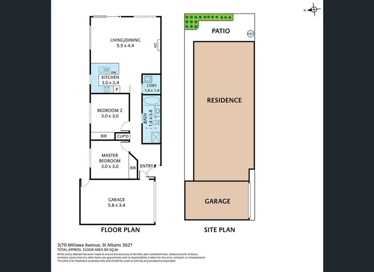 Floorplan of Homely unit listing, 3/70 Millawa Avenue, St Albans VIC 3021