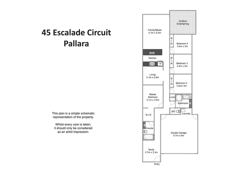 Floorplan of Homely house listing, 45 Escalade Circuit, Pallara QLD 4110