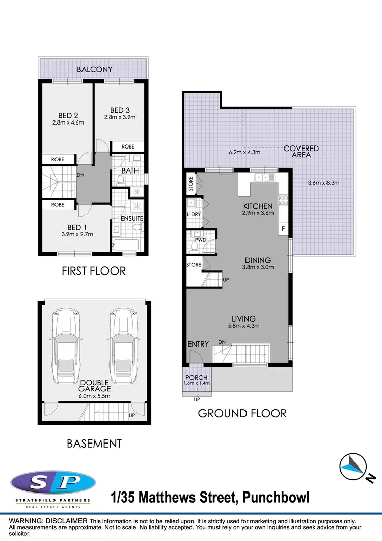 Floorplan of Homely townhouse listing, 1/35 Matthews Street, Punchbowl NSW 2196