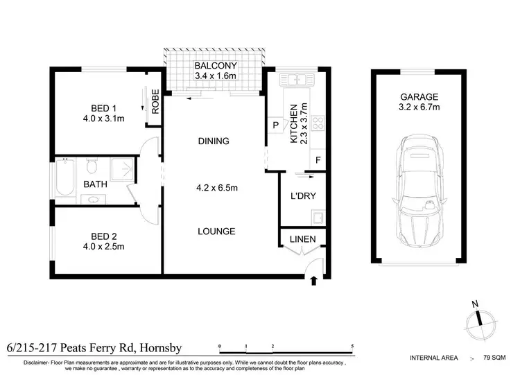 Floorplan of Homely unit listing, 6/215-217 Peats Ferry Road, Hornsby NSW 2077