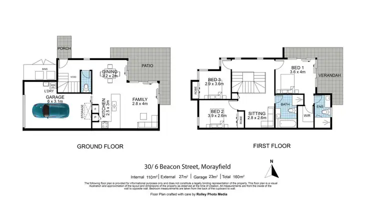 Floorplan of Homely townhouse listing, 21/6 Beacon Street, Morayfield QLD 4506