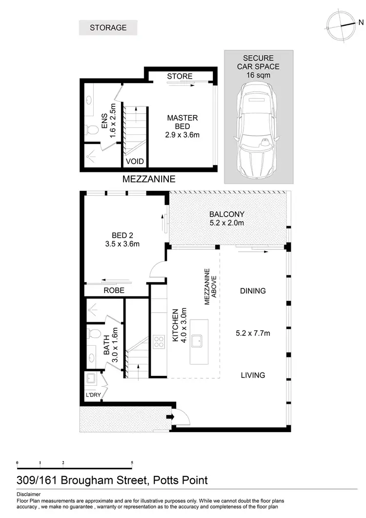 Floorplan of Homely apartment listing, 309/161 Brougham Street, Potts Point NSW 2011