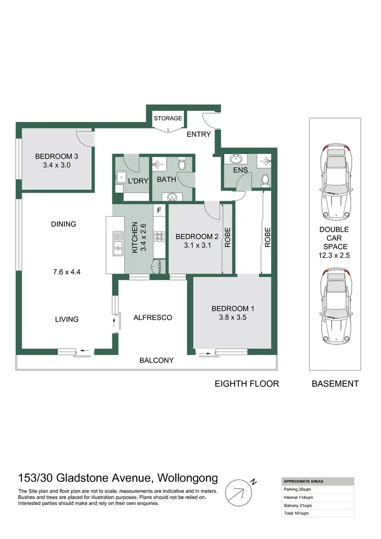 Floorplan of Homely apartment listing, 153/30 Gladstone Avenue, Wollongong NSW 2500