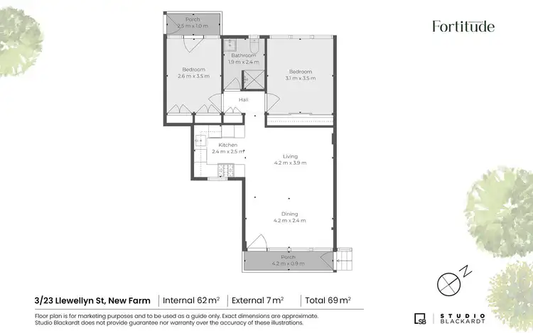 Floorplan of Homely unit listing, 3/23 Llewellyn Street, New Farm QLD 4005