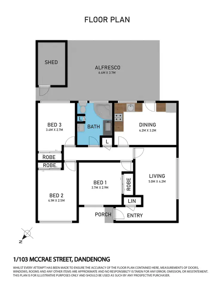Floorplan of Homely unit listing, 1/103 McCrae Street, Dandenong VIC 3175