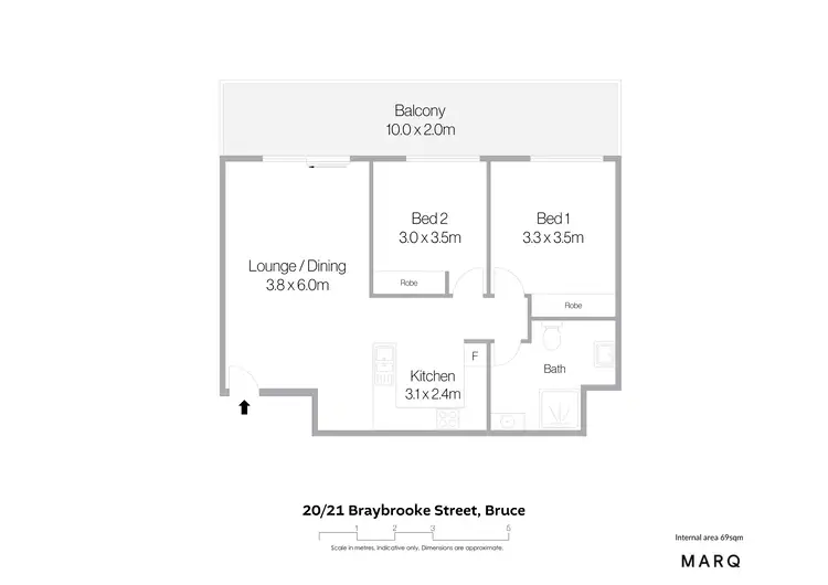 Floorplan of Homely apartment listing, 20/21 Braybrooke Street, Bruce ACT 2617