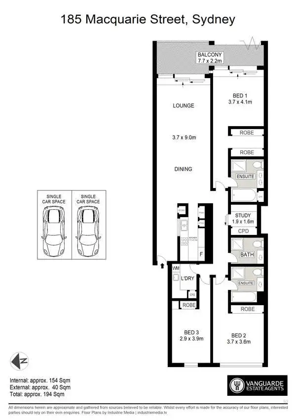 Floorplan of Homely apartment listing, 904/185 Macquarie Street, Sydney NSW 2000