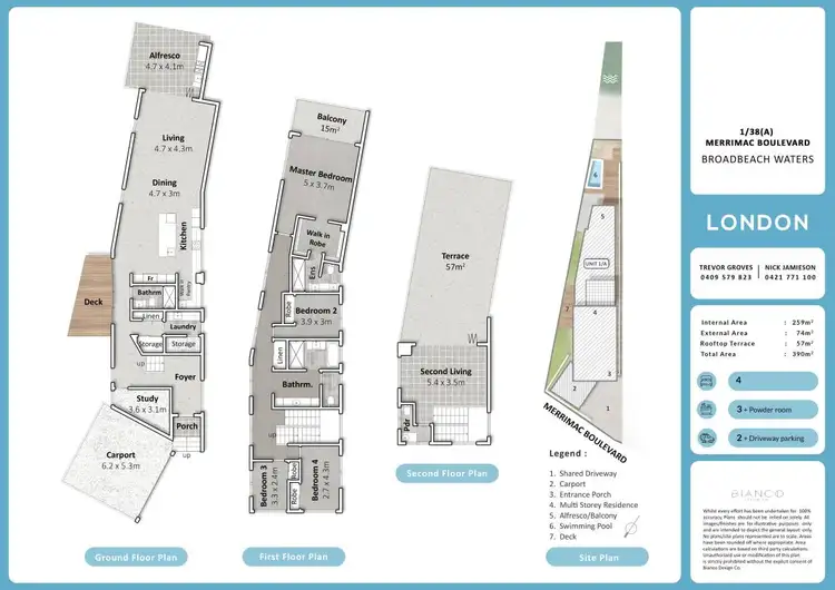 Floorplan of Homely semi-detached listing, 1/38 Merrimac Boulevard, Broadbeach Waters QLD 4218
