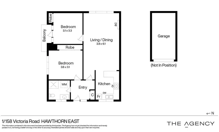 Floorplan of Homely apartment listing, 1/158 Victoria Road, Hawthorn East VIC 3123
