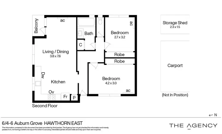 Floorplan of Homely apartment listing, 6/4-6 Auburn Grove, Hawthorn East VIC 3123