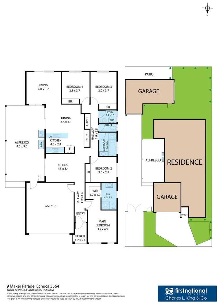 Floorplan of Homely house listing, 9 Maker Parade, Echuca VIC 3564