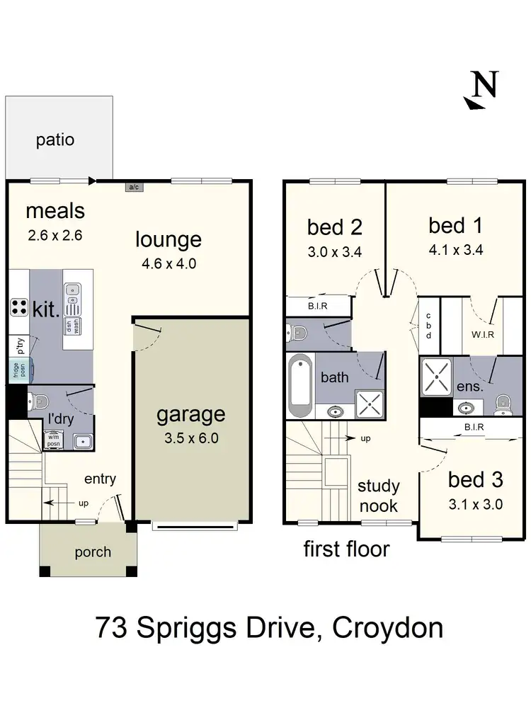 Floorplan of Homely house listing, 73 Spriggs Drive, Croydon VIC 3136