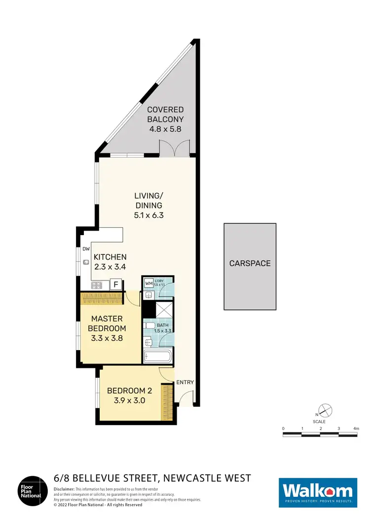 Floorplan of Homely apartment listing, 6/8 Bellevue Street, Newcastle West NSW 2302