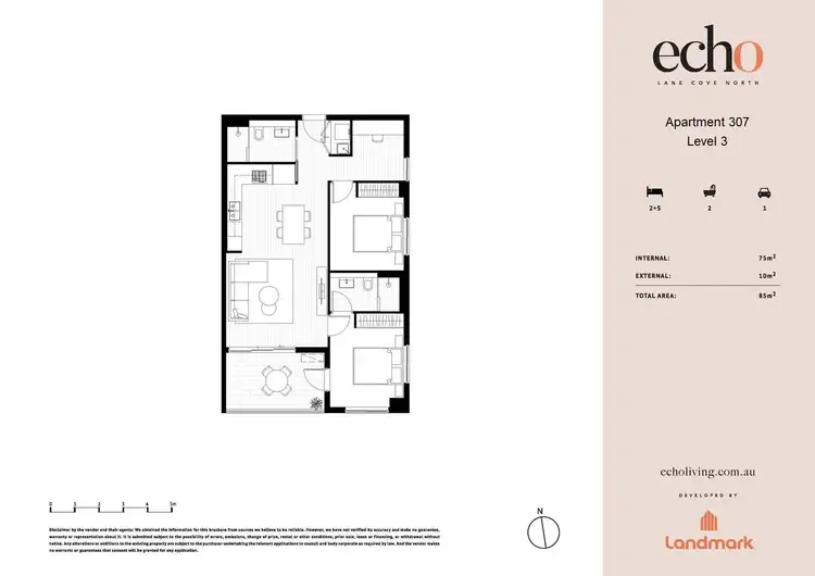 Floorplan of Homely apartment listing, 307/614 Mowbray Road West, Lane Cove NSW 2066