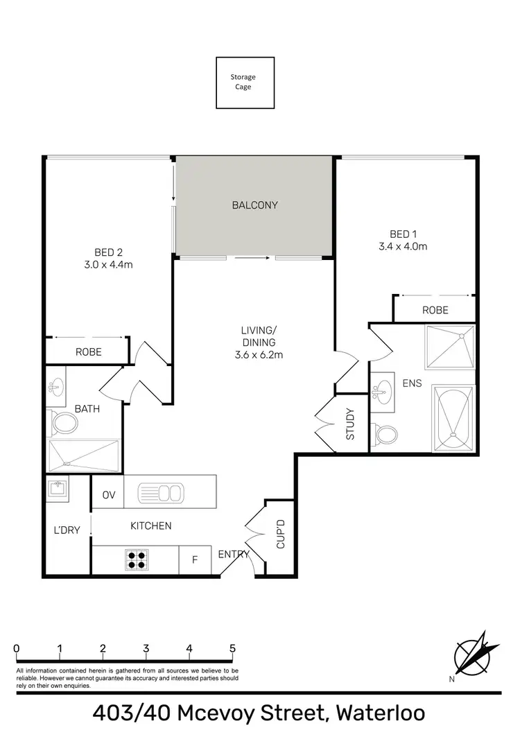 Floorplan of Homely apartment listing, 403/40 McEvoy Street, Waterloo NSW 2017