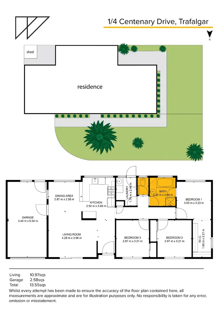 Floorplan of Homely unit listing, 1/4 Centenary Drive, Trafalgar VIC 3824