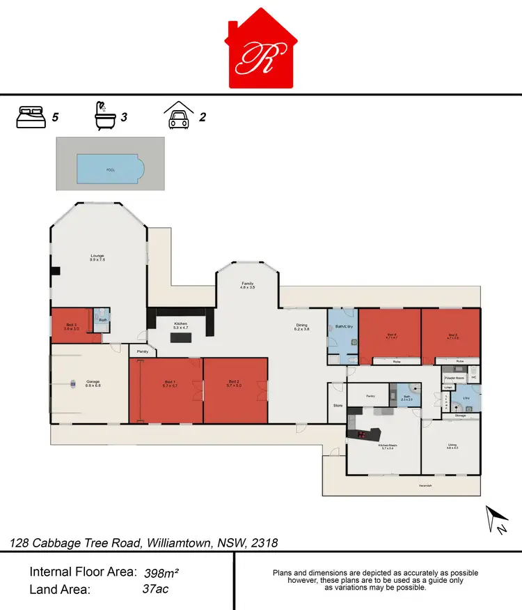 Floorplan of Homely rural property listing, 128 Cabbage Tree Road, Williamtown NSW 2318