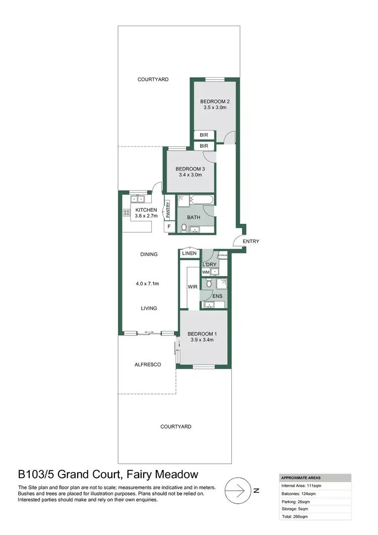 Floorplan of Homely apartment listing, B103/5 Grand Court, Fairy Meadow NSW 2519
