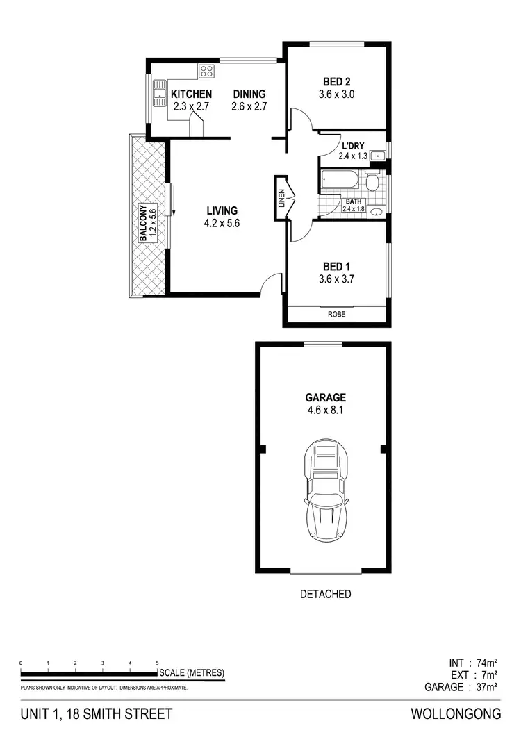 Floorplan of Homely unit listing, 1/18 Smith Street, Wollongong NSW 2500