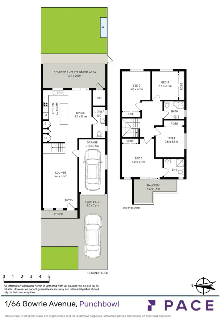 Floorplan of Homely townhouse listing, 1/66 Gowrie Street, Punchbowl NSW 2196