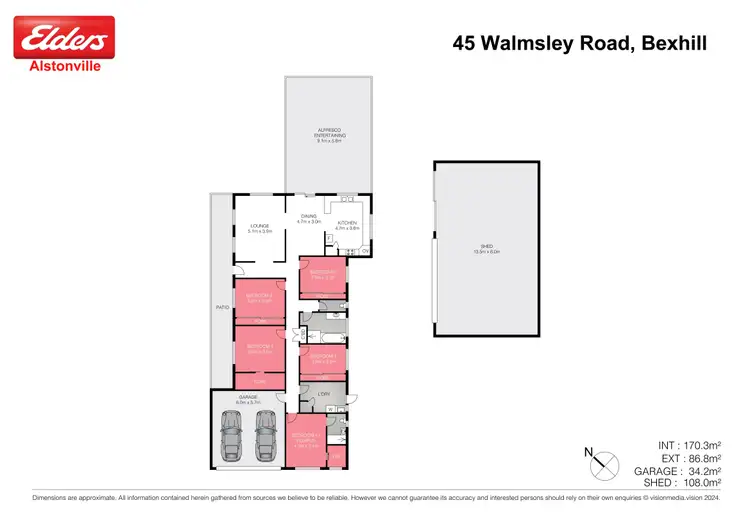 Floorplan of Homely rural property listing, 45 Walmsley Road, Bexhill NSW 2480
