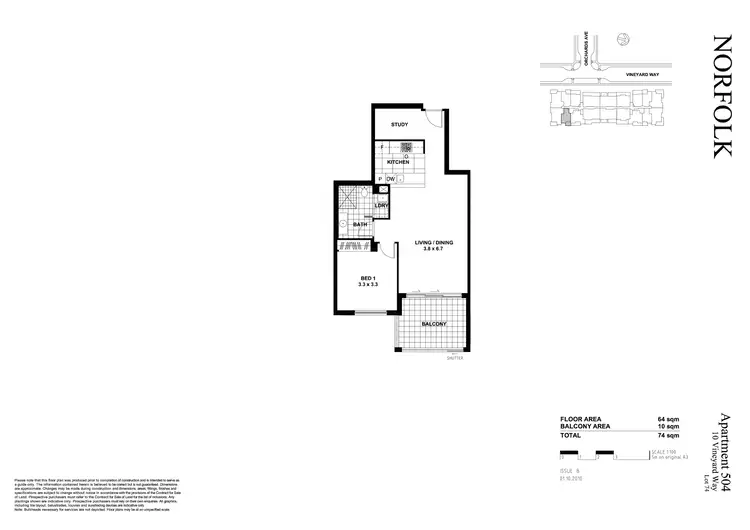Floorplan of Homely apartment listing, 504/10-16 Vineyard Way, Breakfast Point NSW 2137