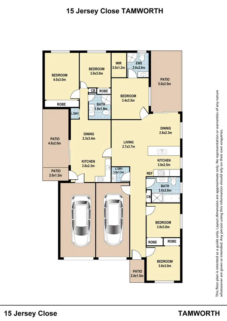 Floorplan of Homely semi-detached listing, 15 Jersey Close, Tamworth NSW 2340