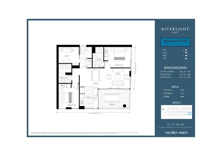 Floorplan of Homely apartment listing, Level 7/10704/320 MacArthur Avenue, Hamilton QLD 4007