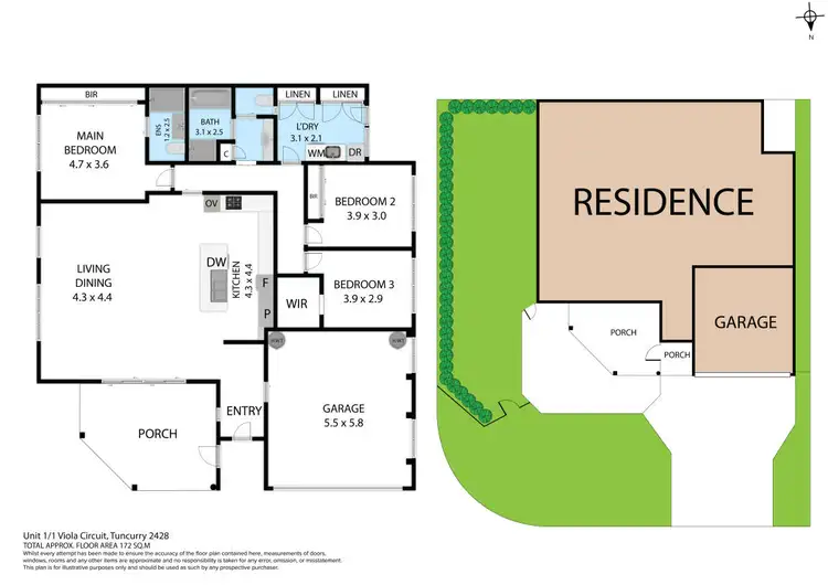 Floorplan of Homely villa listing, 1/1 Viola Circuit, Tuncurry NSW 2428