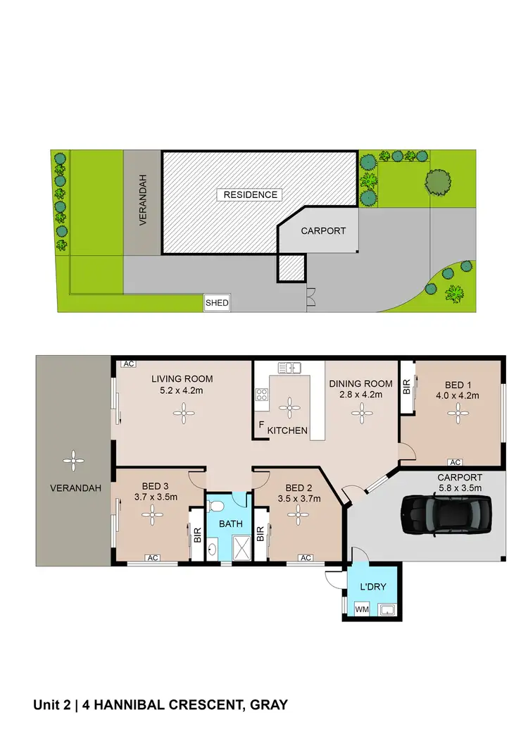 Floorplan of Homely semi-detached listing, 2/4 Hannibal Crescent, Gray NT 830