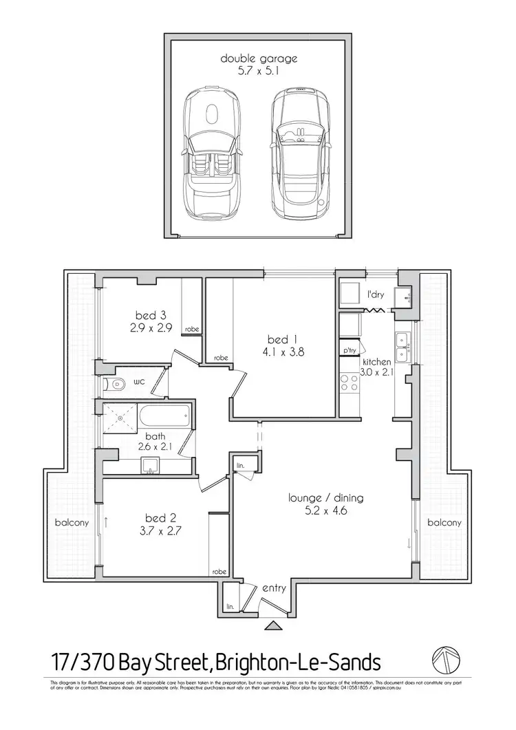 Floorplan of Homely apartment listing, 17/370 Bay Street, Brighton-Le-Sands NSW 2216