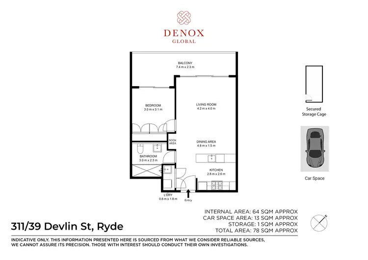 Floorplan of Homely apartment listing, 311/39 Devlin Street, Ryde NSW 2112