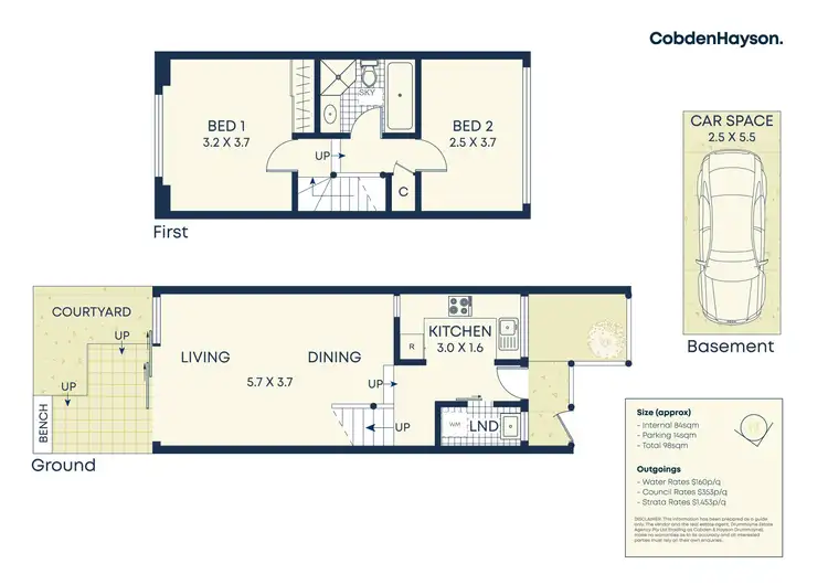 Floorplan of Homely townhouse listing, 13/29-31 Alfred Street, Rozelle NSW 2039