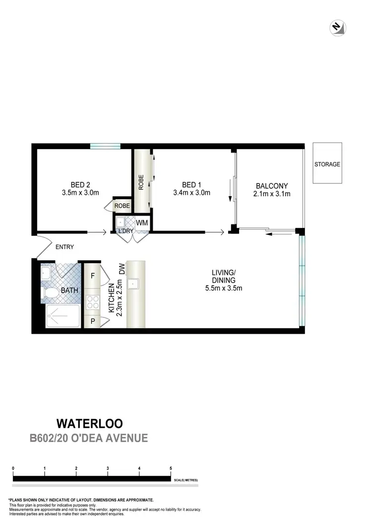 Floorplan of Homely apartment listing, B602/20 O'Dea Avenue, Waterloo NSW 2017
