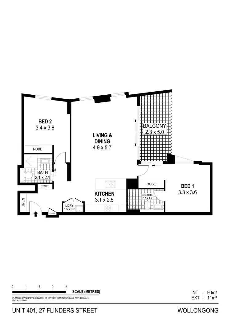 Floorplan of Homely apartment listing, 401/27 Flinders Street, Wollongong NSW 2500