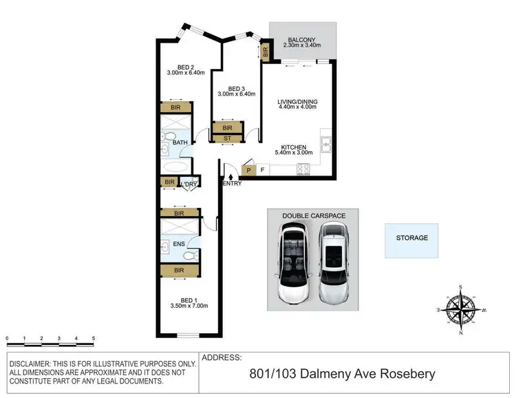 Floorplan of Homely apartment listing, 801/103 Dalmeny Avenue, Rosebery NSW 2018