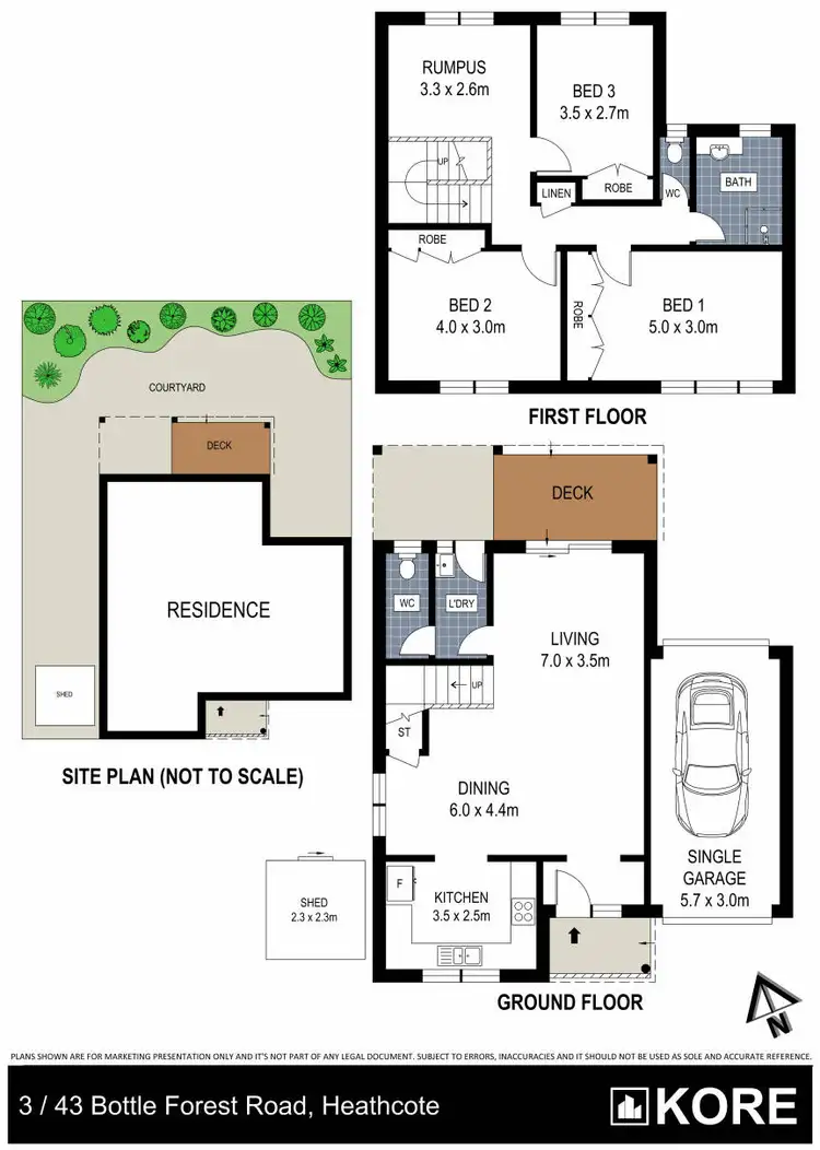 Floorplan of Homely townhouse listing, 3/43 Bottle Forest Road, Heathcote NSW 2233