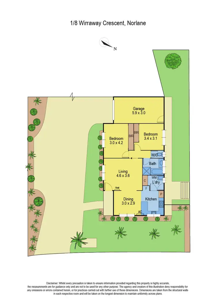 Floorplan of Homely unit listing, 1/8 Wirraway Crescent, Norlane VIC 3214