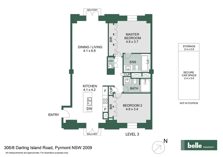 Floorplan of Homely apartment listing, 306/8 Darling Island Road, Darling Island NSW 2009