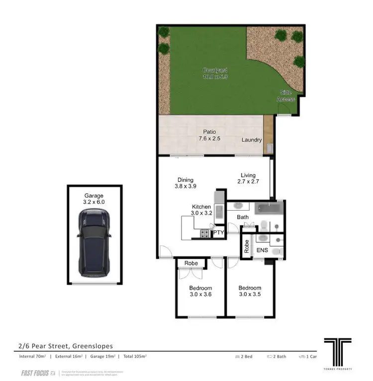 Floorplan of Homely unit listing, 2/6 Pear Street, Greenslopes QLD 4120