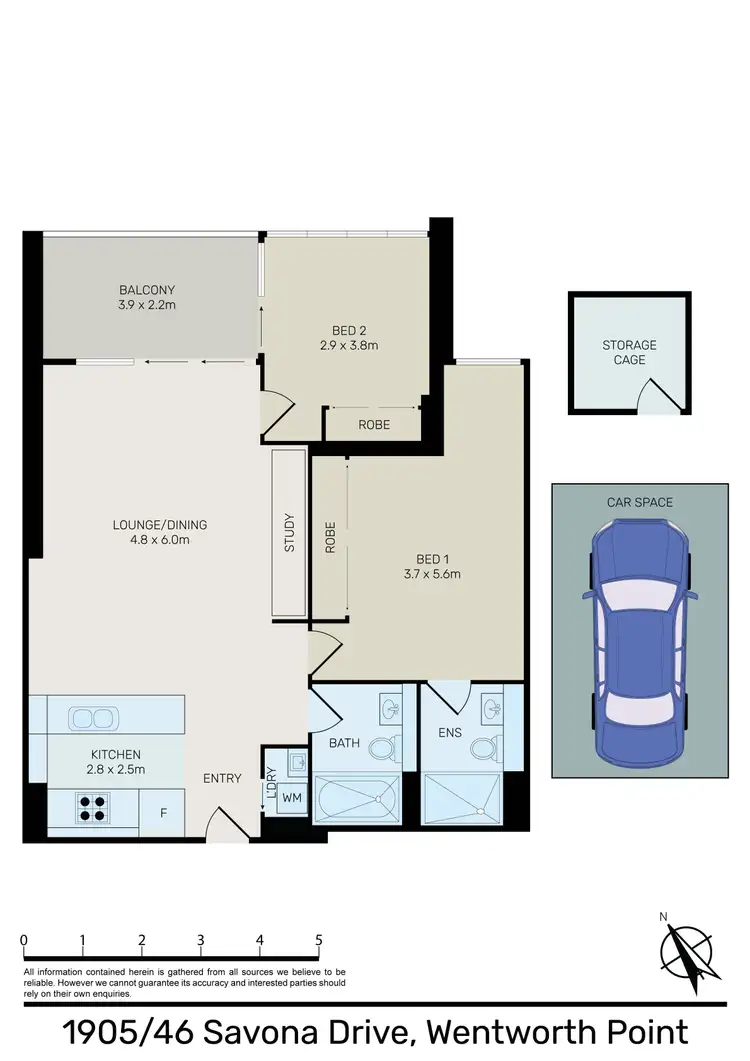 Floorplan of Homely apartment listing, 1905/46 Savona Drive, Wentworth Point NSW 2127