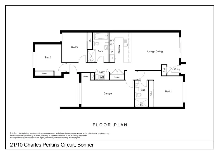 Floorplan of Homely townhouse listing, 21/10 Charles Perkins Circuit, Bonner ACT 2914